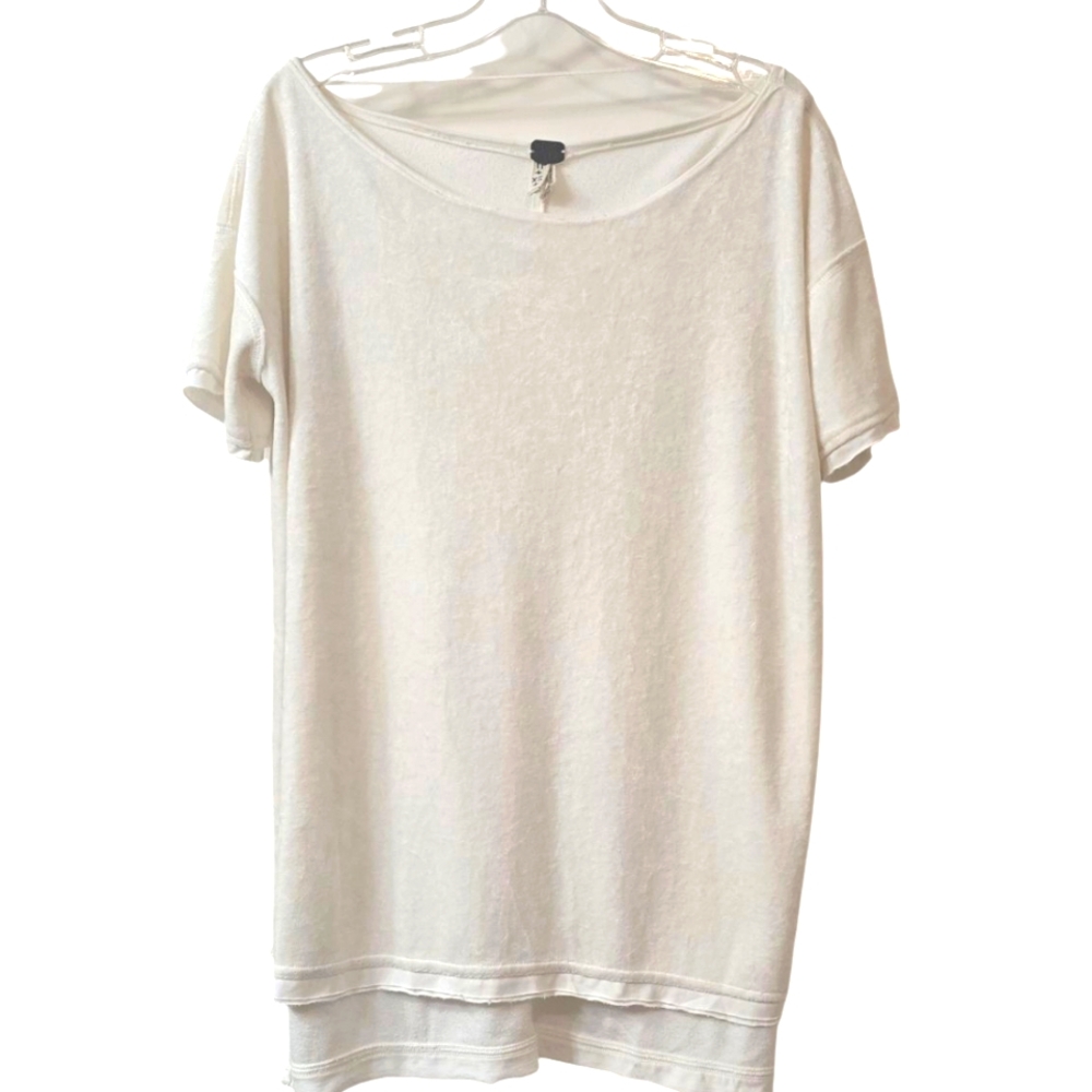 Free People We The People Short Sleeve Velour Tunic Oversized Size XS